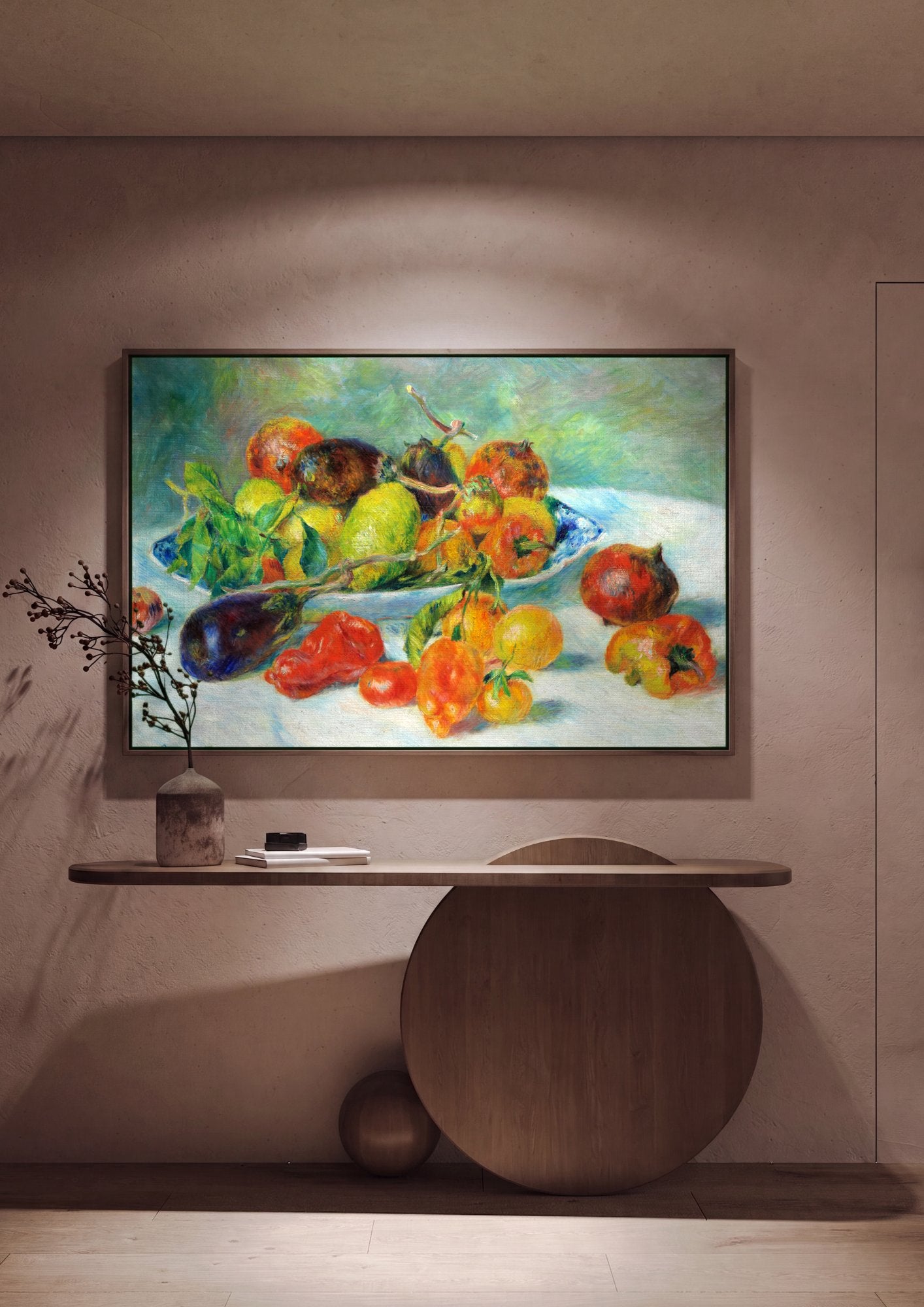 Quadro Decorativo Cesta de Frutas e Legumes - Renoir em ambiente decorado
