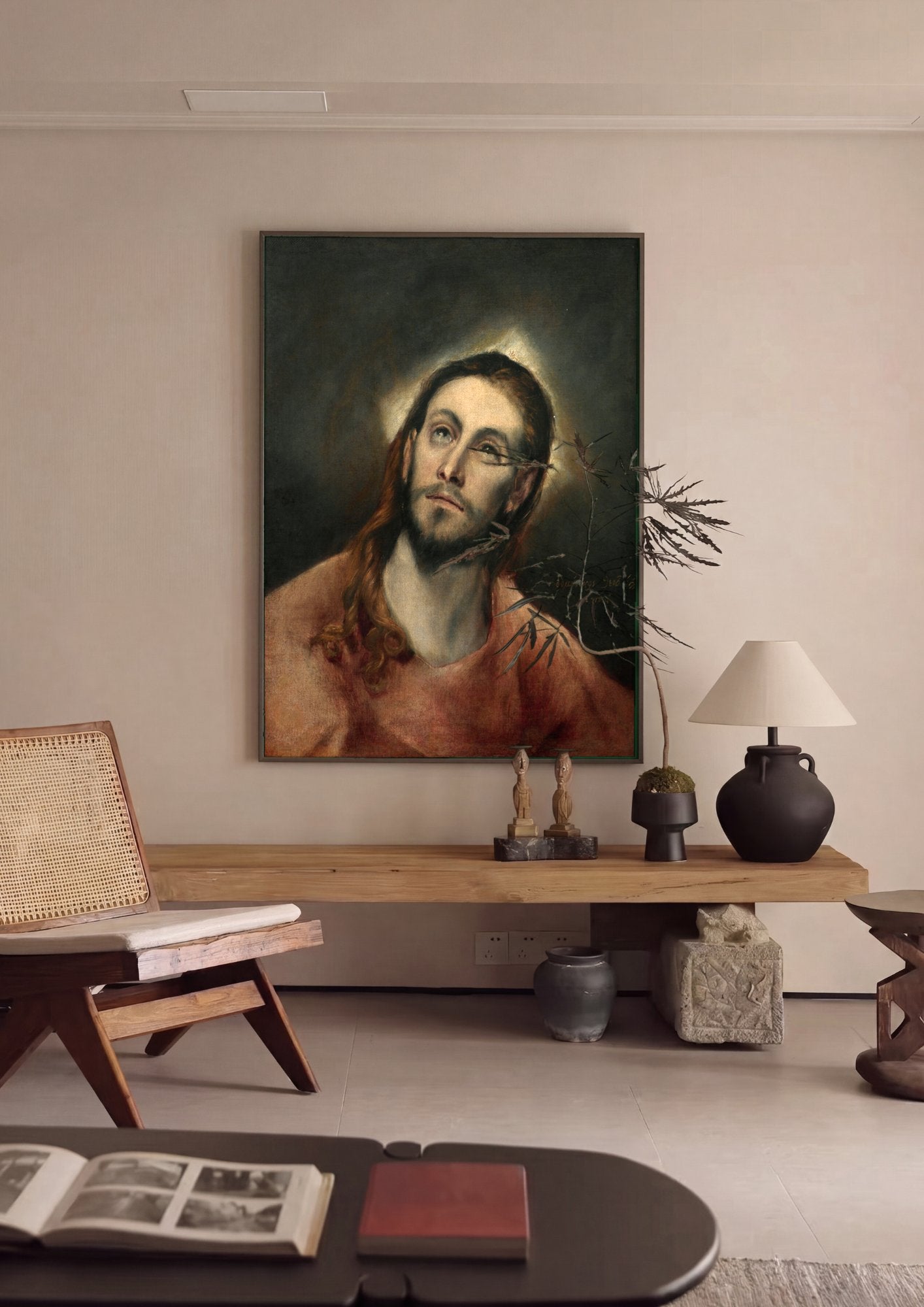 Quadro Decorativo Cristo de El Greco - El Greco em ambiente decorado