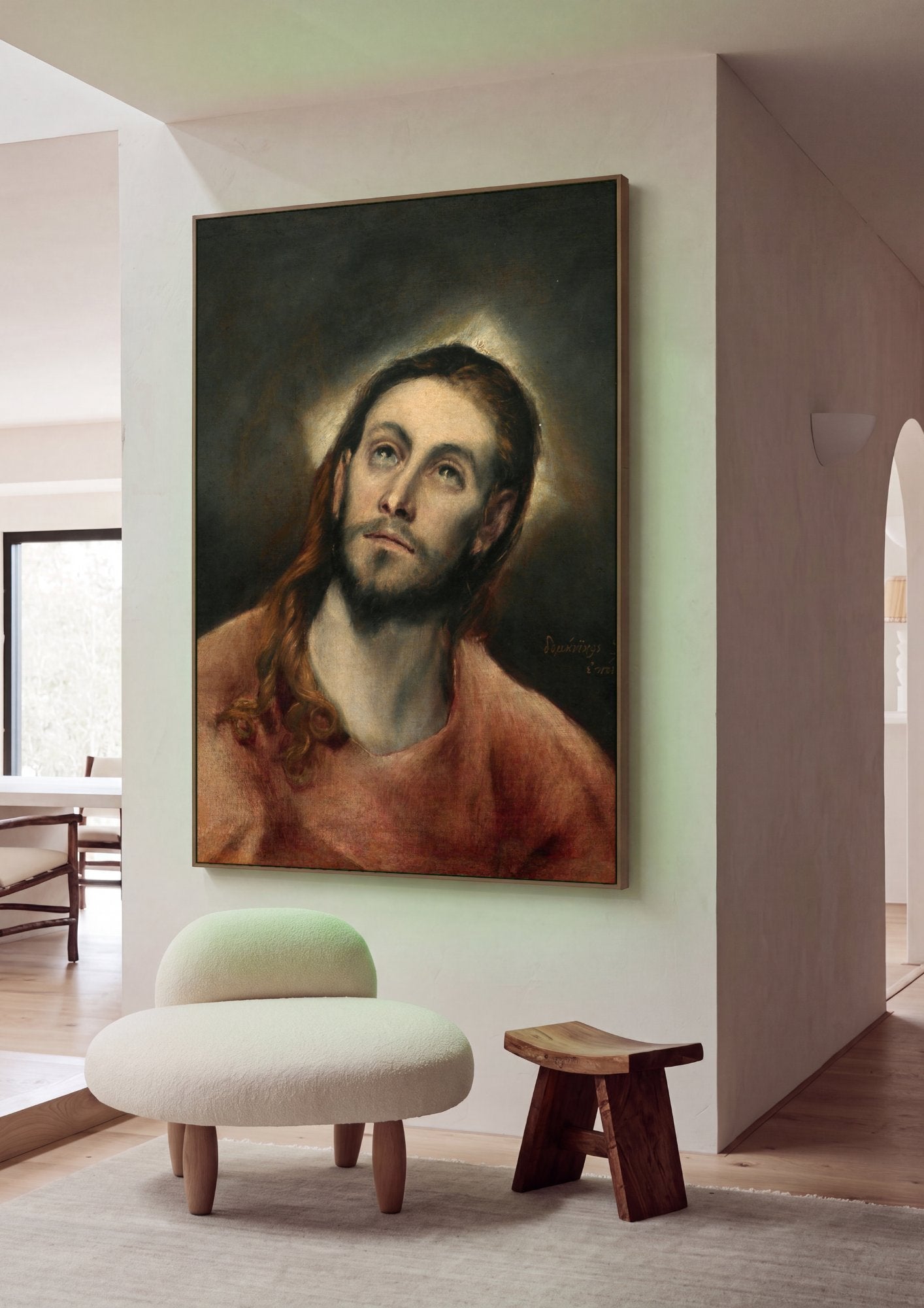 Quadro Decorativo Cristo de El Greco - El Greco em ambiente decorado