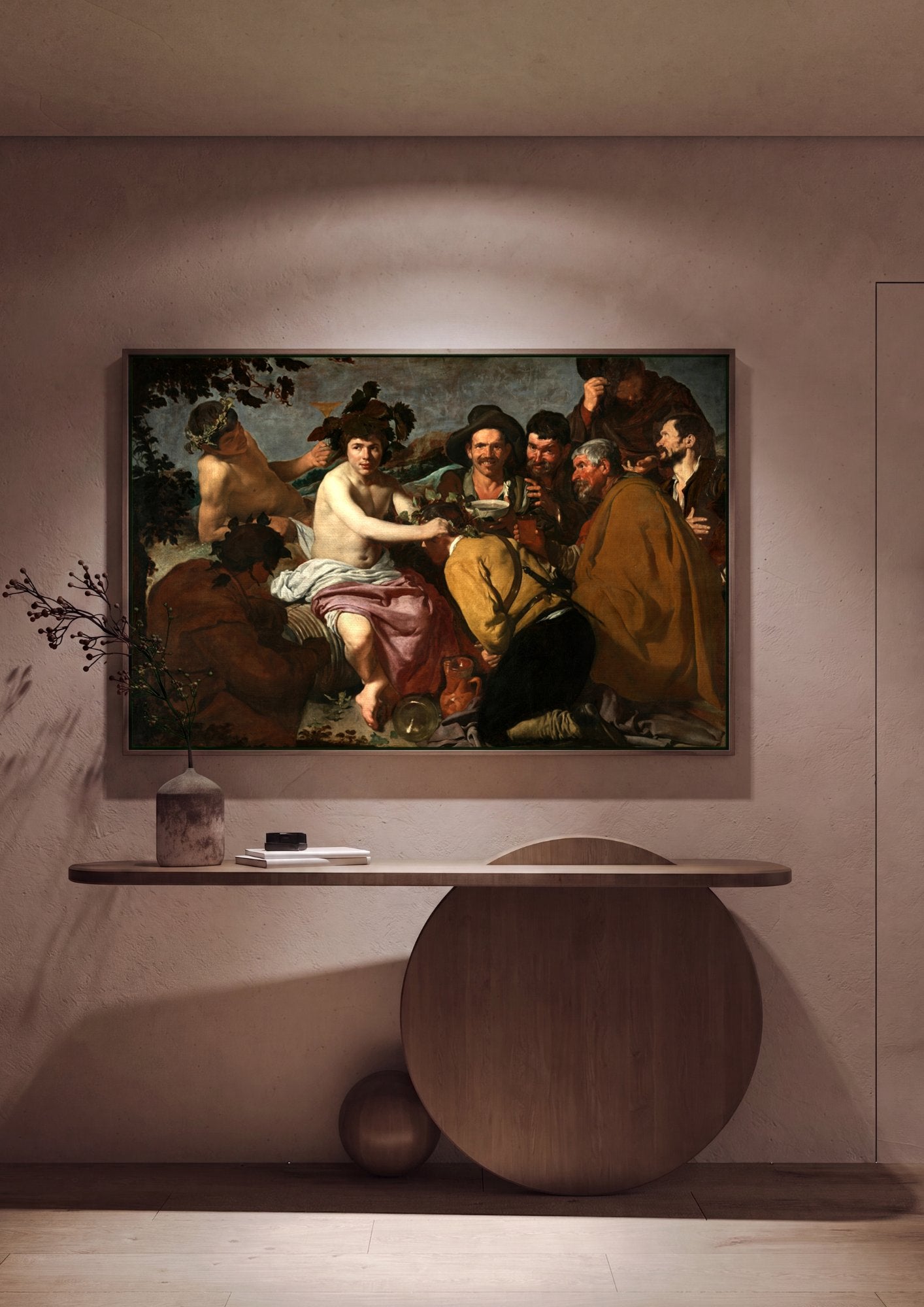 Quadro Decorativo O Triunfo de Baco - Velázquez em ambiente decorado