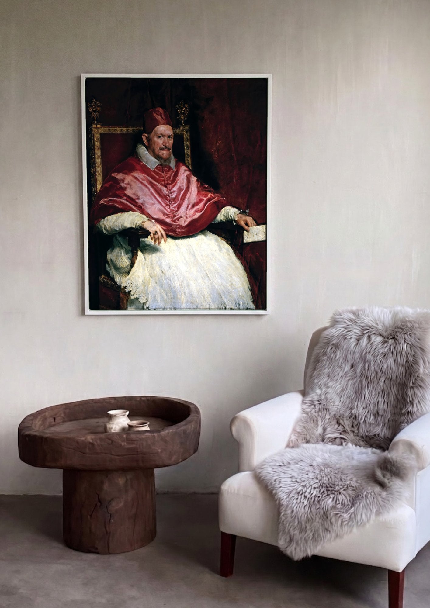 Quadro Decorativo Inocêncio X - Diego Velázquez em ambiente decorado