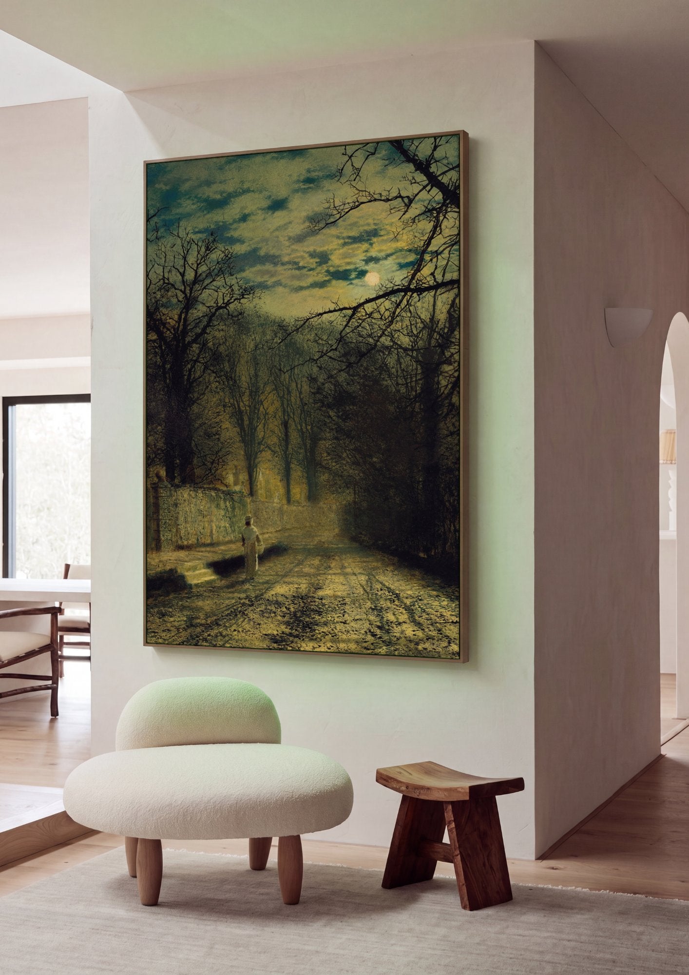 Quadro Decorativo Caminho Iluminado pela Lua - Grimshaw em ambiente decorado