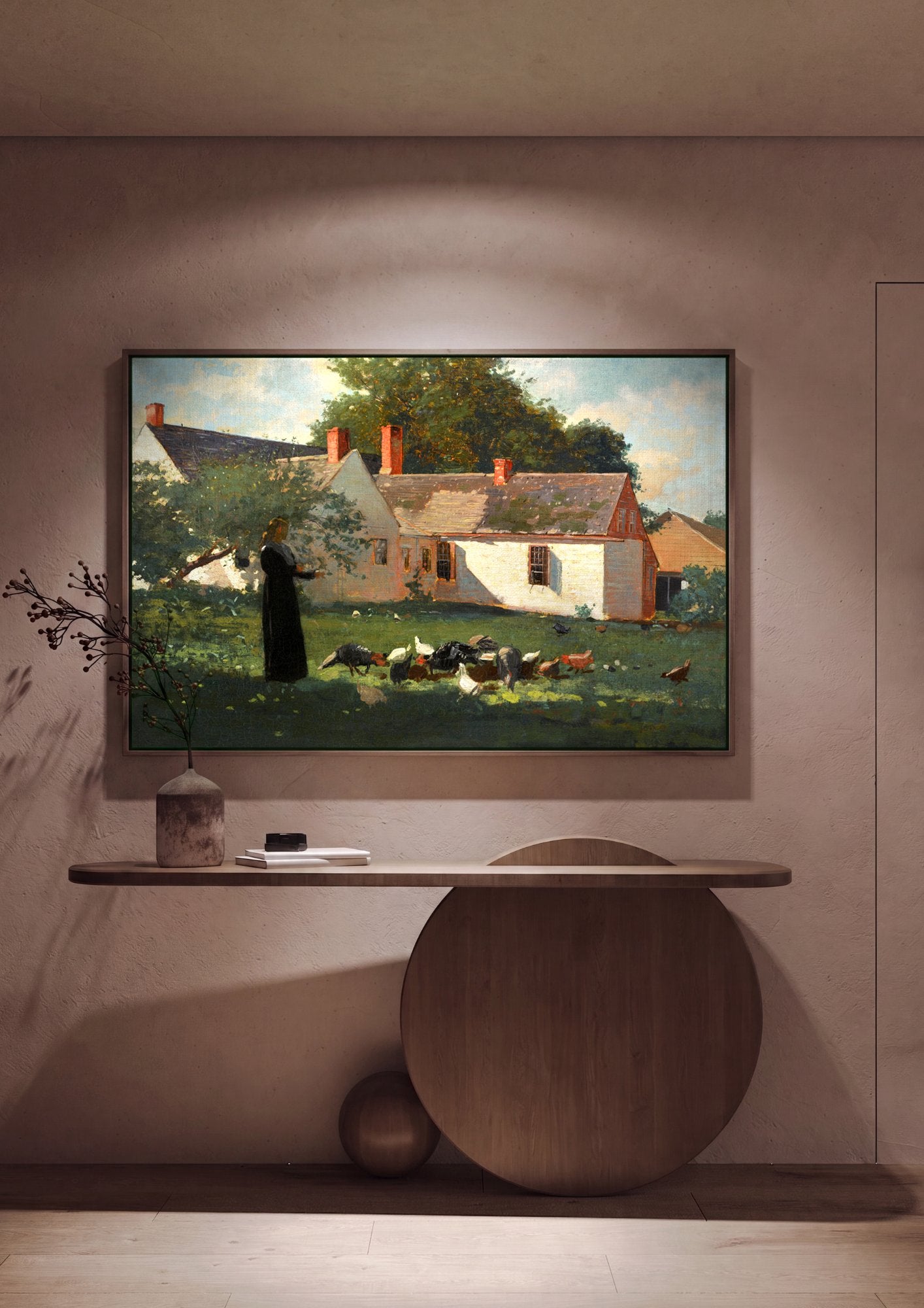 Quadro Decorativo A Fazenda de Plumfield - Winslow Homer em ambiente decorado