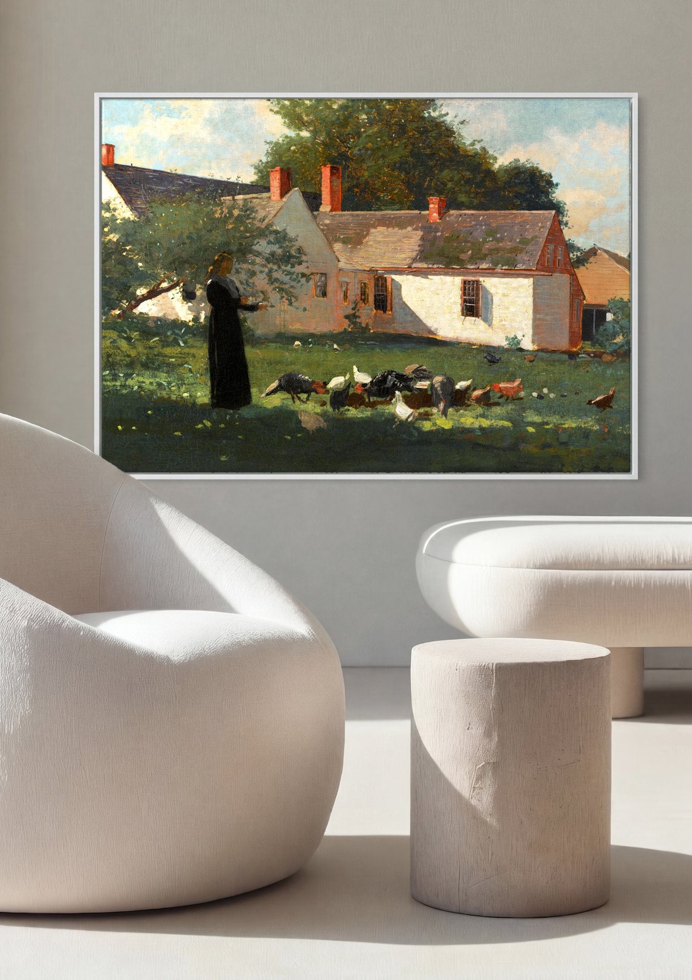 Quadro Decorativo A Fazenda de Plumfield - Winslow Homer em ambiente decorado