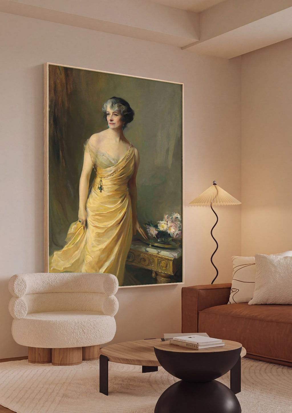 Quadro Decorativo Retrato de Senhora Elegante - Philip Alexius de László em ambiente decorado