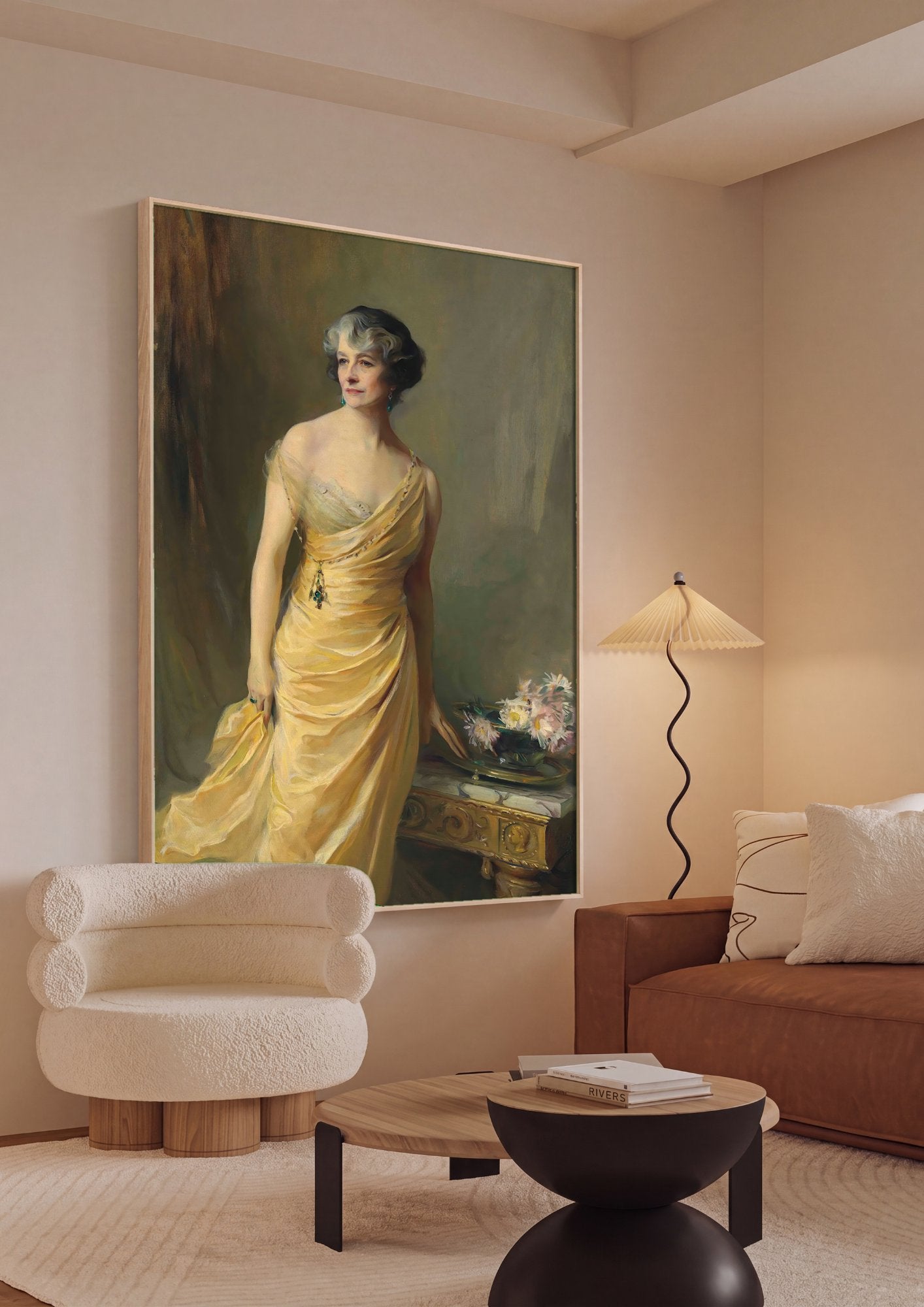 Quadro Decorativo Retrato de Senhora Elegante - Philip Alexius de László em ambiente decorado