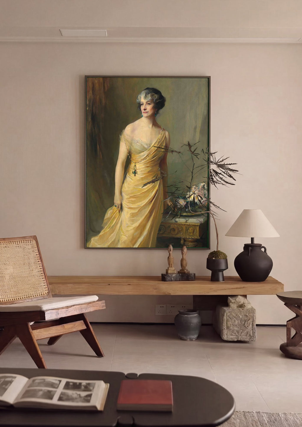 Quadro Decorativo Retrato de Senhora Elegante - Philip Alexius de László em ambiente decorado