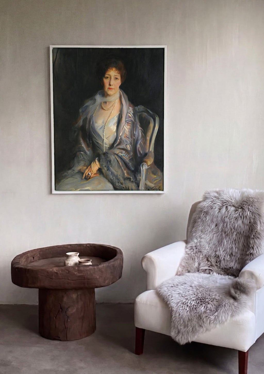Quadro Decorativo Retrato de Senhora Elegante - Philip de László em ambiente decorado