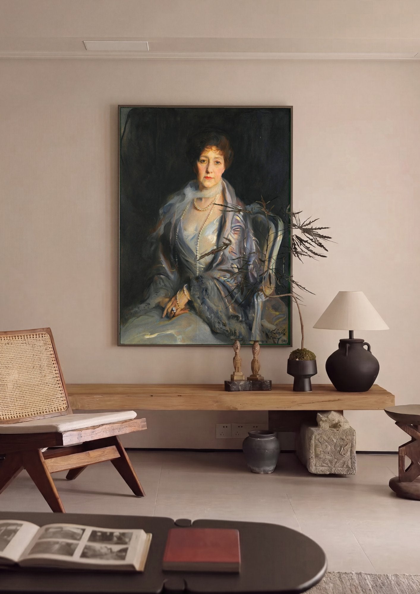 Quadro Decorativo Retrato de Senhora Elegante - Philip de László em ambiente decorado