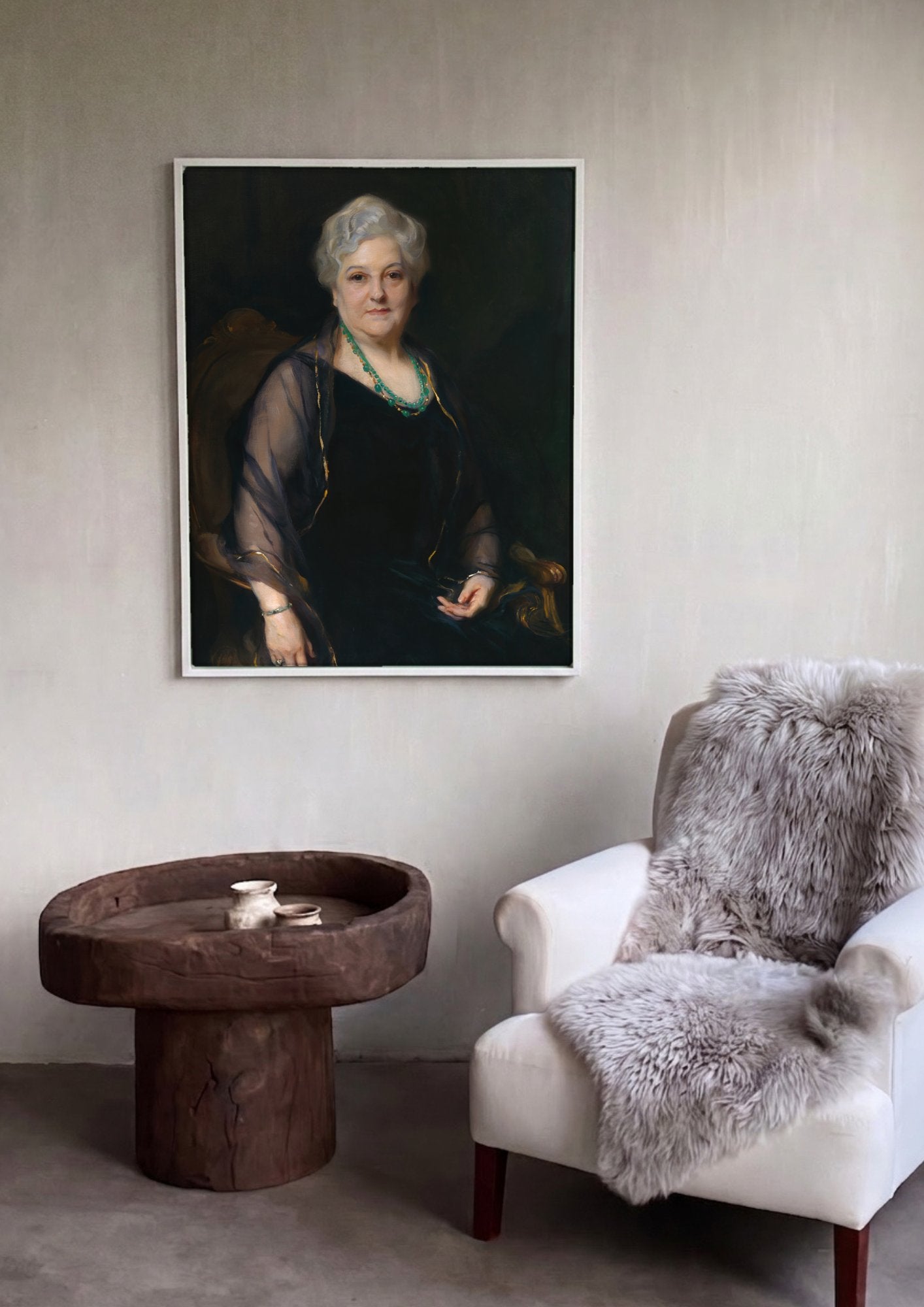 Quadro Decorativo Retrato de Senhora Elegante - Philip Alexius de László em ambiente decorado