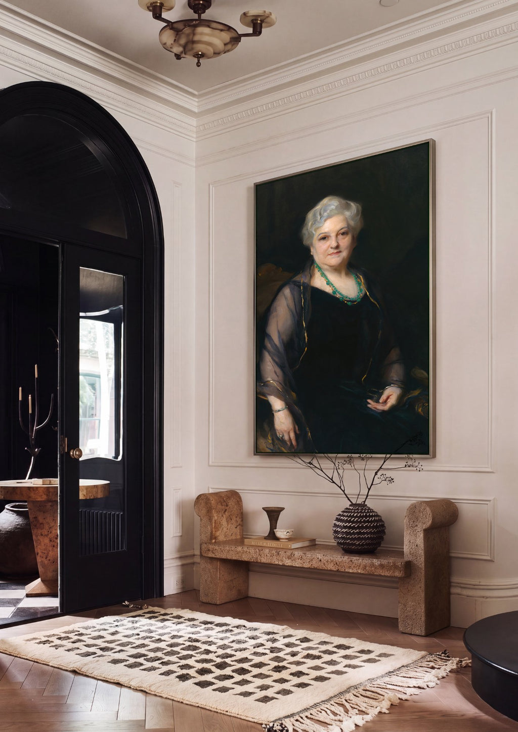Quadro Decorativo Retrato de Senhora Elegante - Philip Alexius de László em ambiente decorado