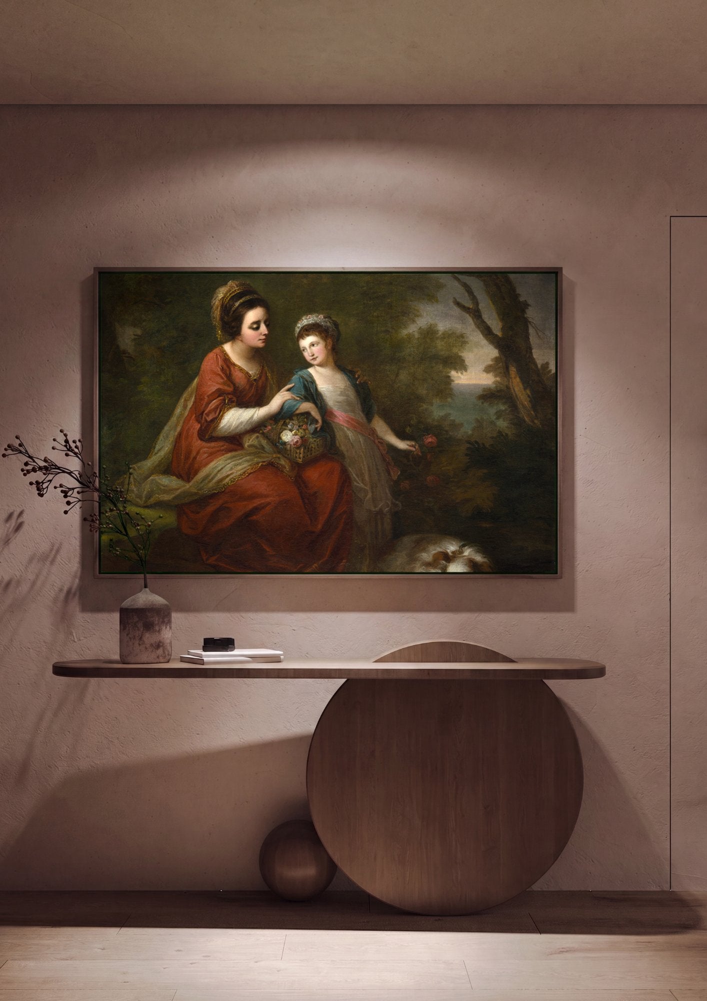 Quadro Decorativo A Mãe e a Filha - Angelica Kauffmann em ambiente decorado
