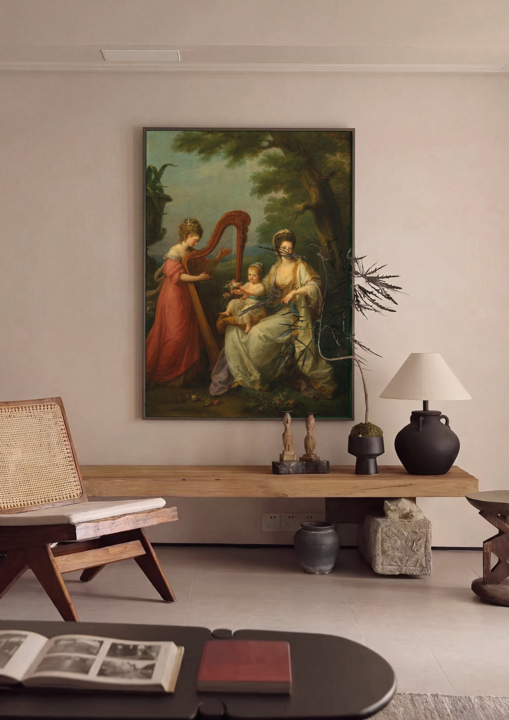 Quadro Decorativo Família Musical - Angelica Kauffmann em ambiente decorado