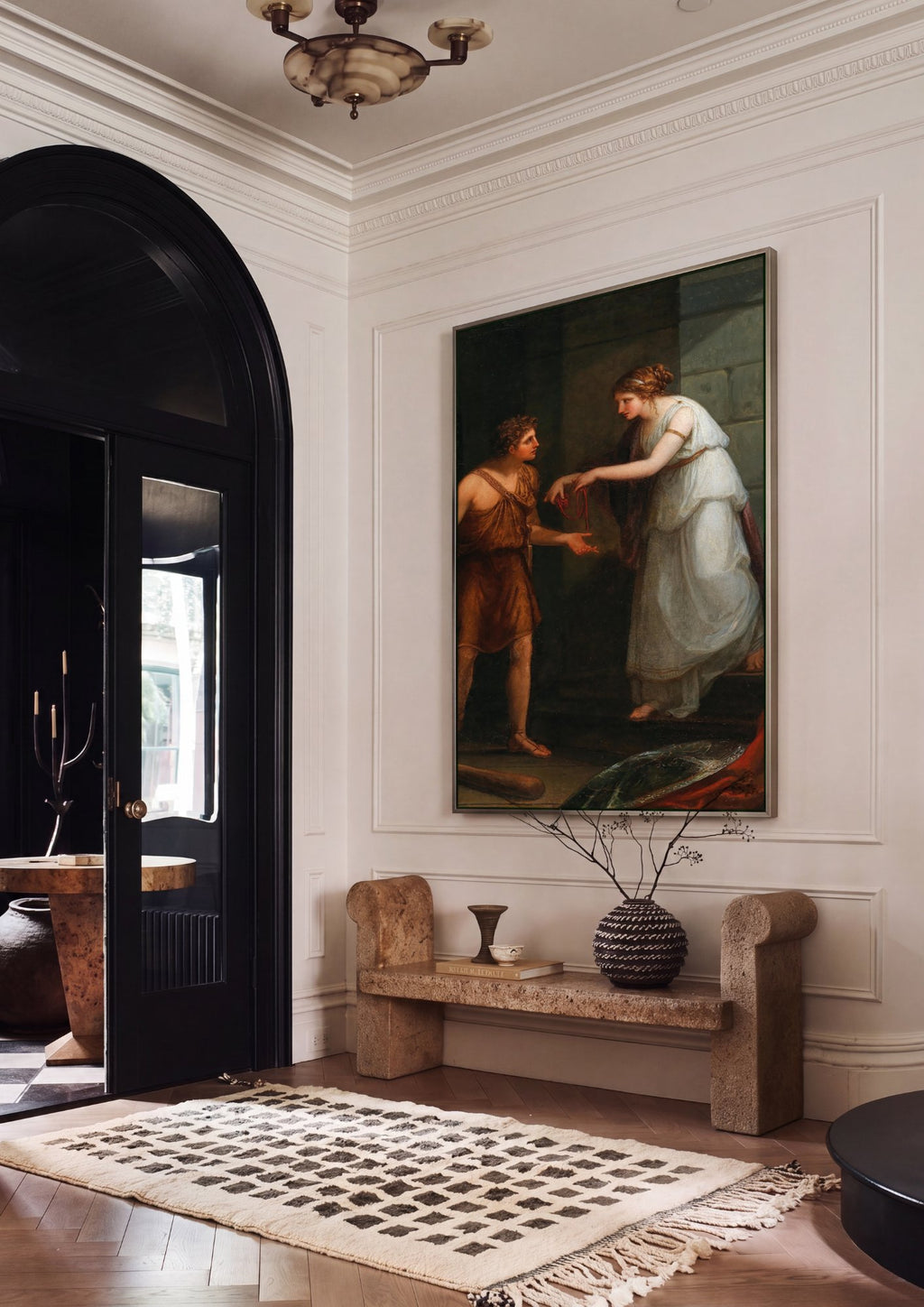 Quadro Decorativo Teseu e Ariadne - Angelica Kauffmann em ambiente decorado