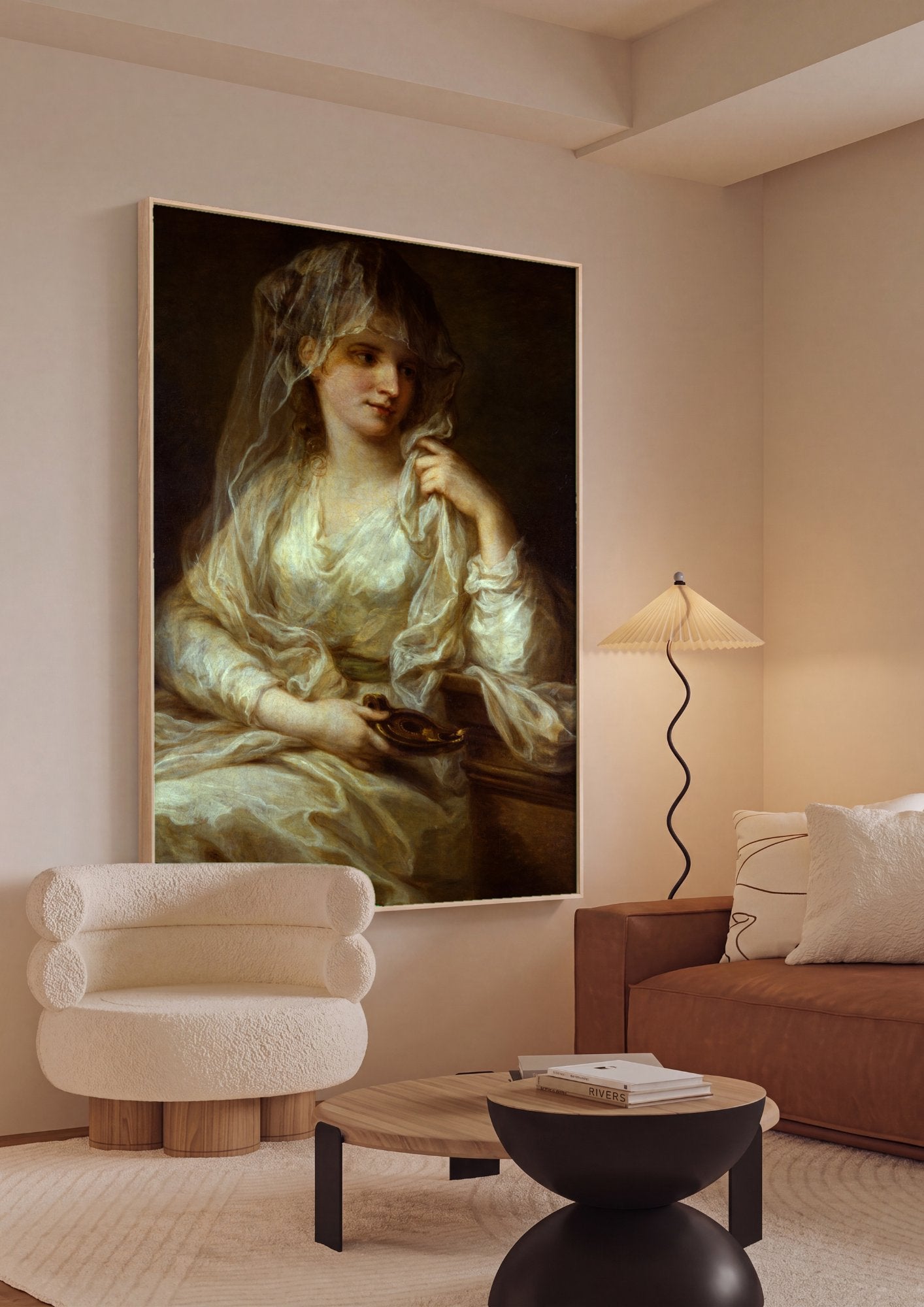 Quadro Decorativo A Vestal Virgem - Angelica Kauffmann em ambiente decorado