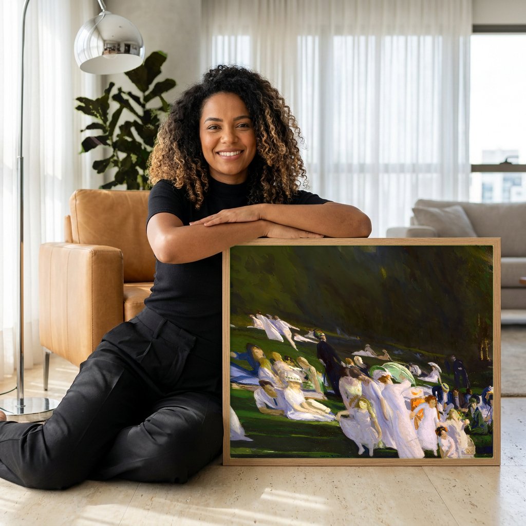Quadro Decorativo Summer Day - George Bellows com modelo em ambiente