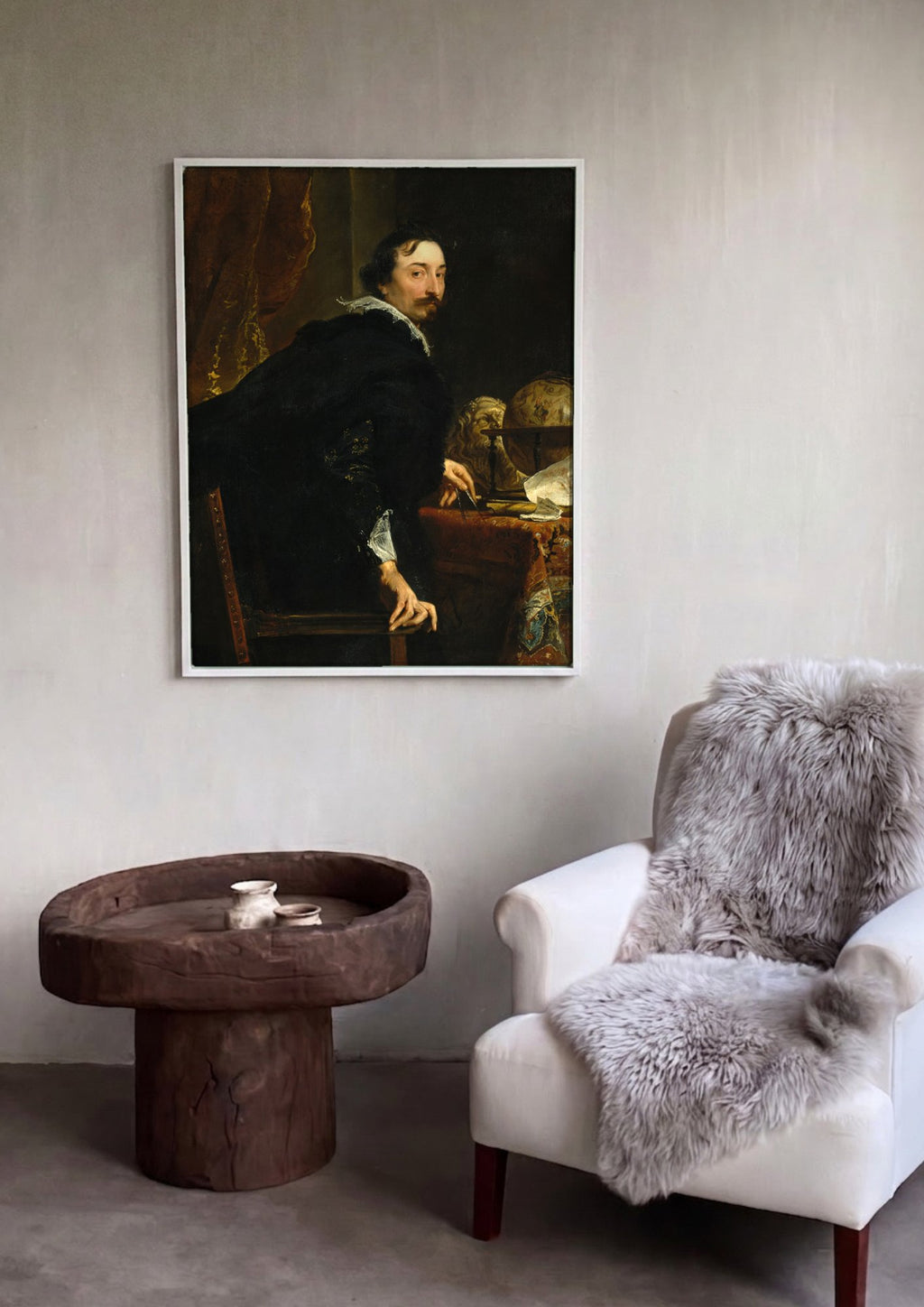 Quadro Decorativo Retrato de Sir Kenelm Digby - Van Dyck em ambiente decorado