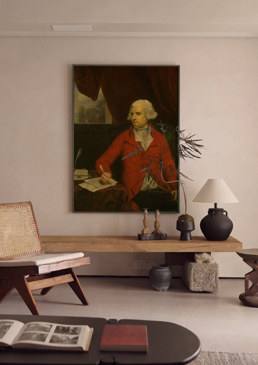 Quadro Decorativo 'Portrait of a Gentleman' - Sir Joshua Reynolds em ambiente decorado