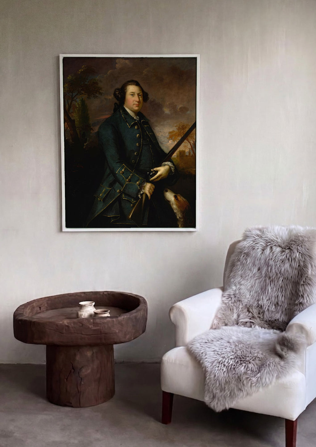 Quadro Decorativo 'Portrait of a Gentleman' - Sir Joshua Reynolds em ambiente decorado