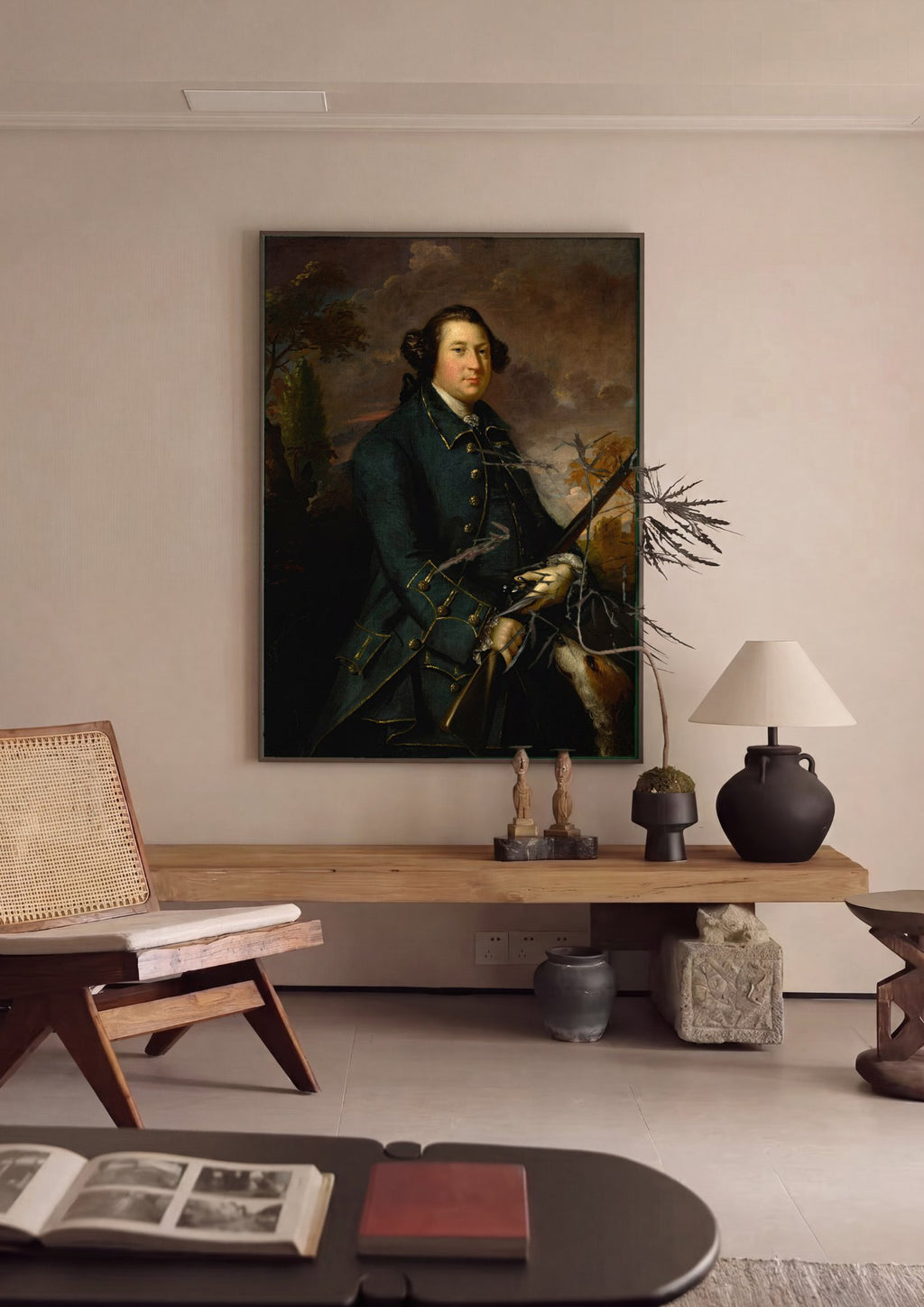 Quadro Decorativo 'Portrait of a Gentleman' - Sir Joshua Reynolds em ambiente decorado