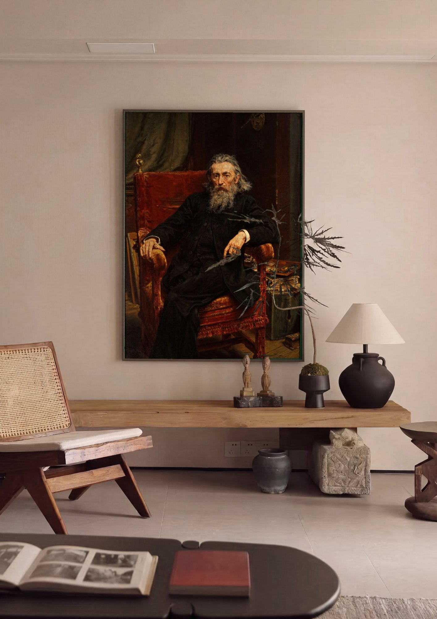 Quadro Decorativo Retrato de Teofil Lenartowicz - Jan Matejko em ambiente decorado