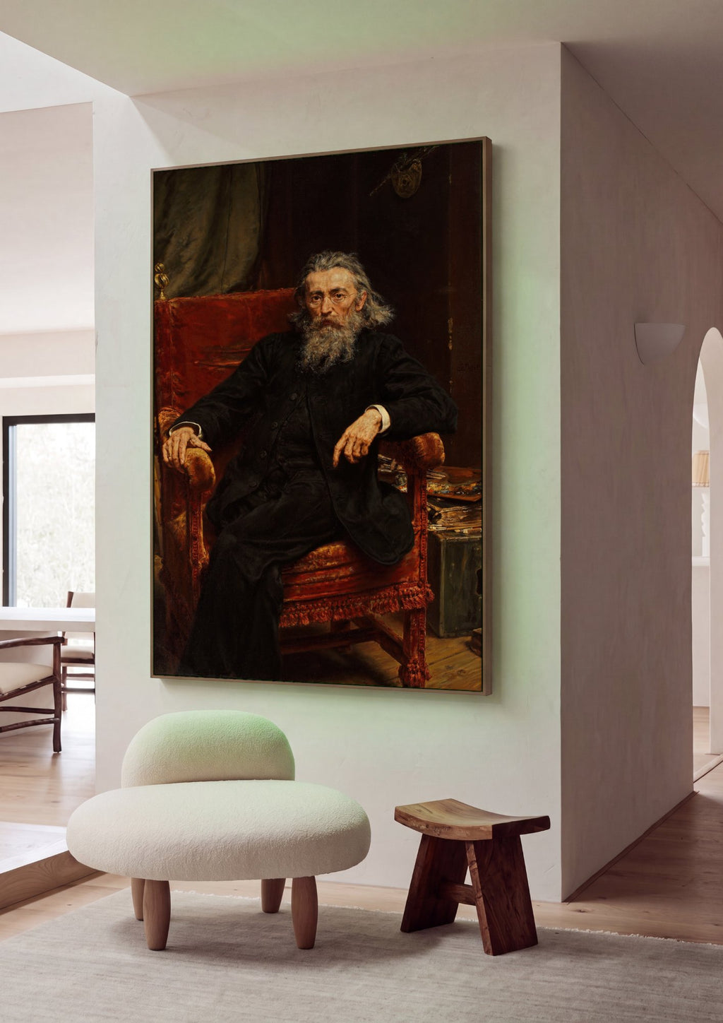 Quadro Decorativo Retrato de Teofil Lenartowicz - Jan Matejko em ambiente decorado