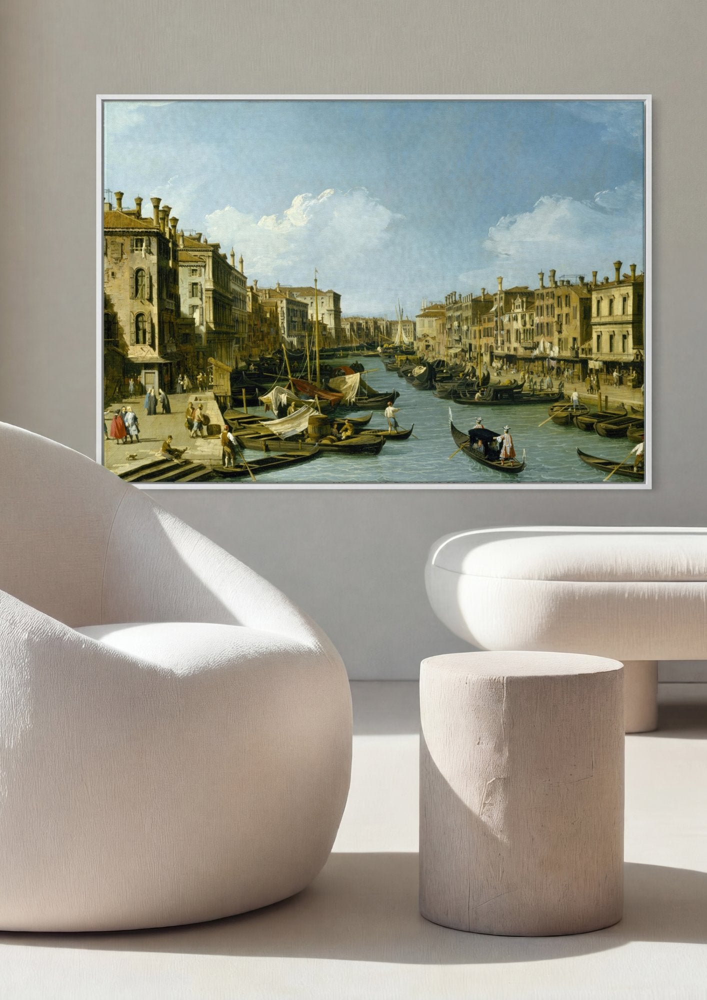 Quadro Decorativo O Grande Canal de Veneza - Canaletto em ambiente decorado