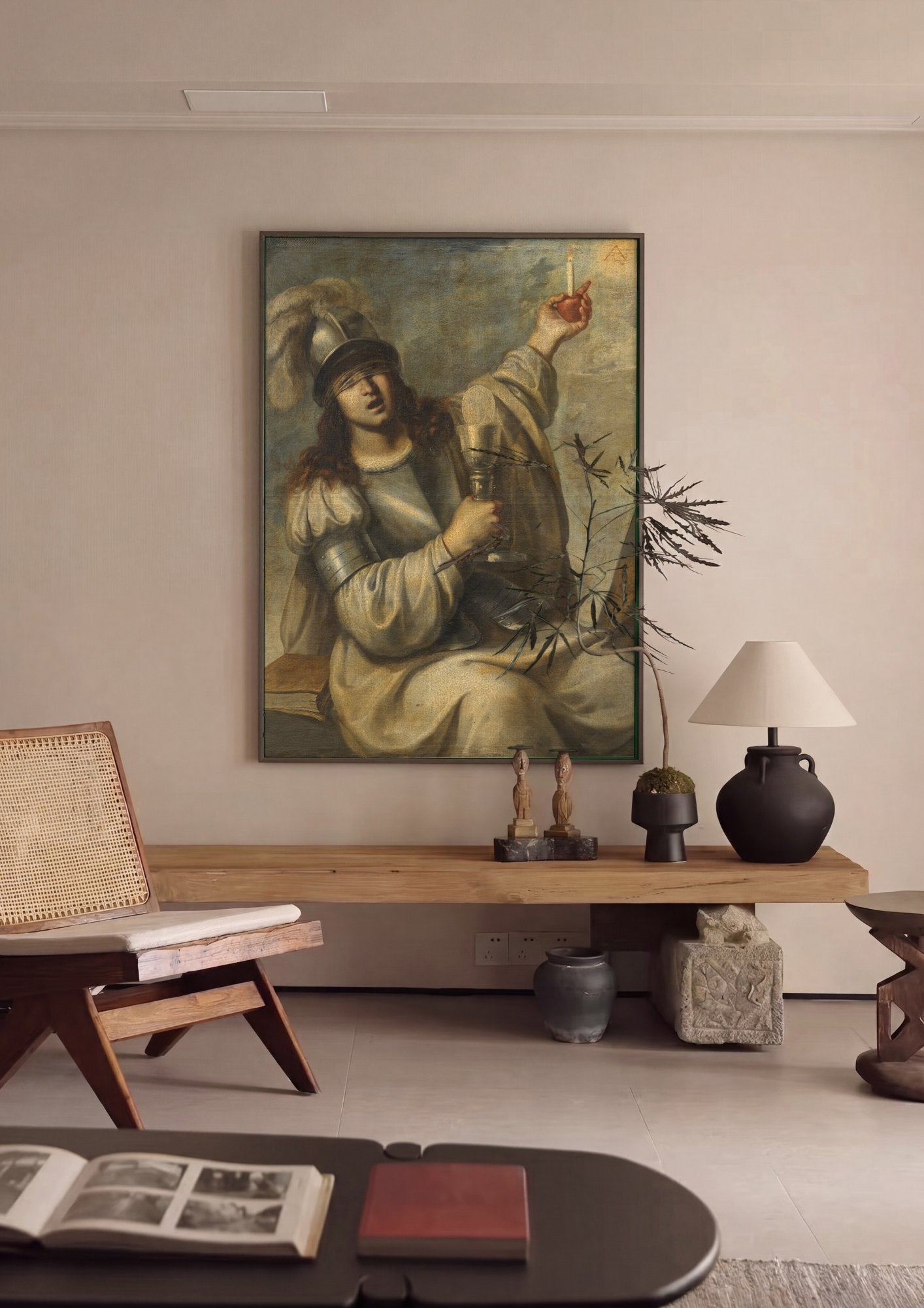 Quadro Decorativo A Fé - Guido Reni em ambiente decorado