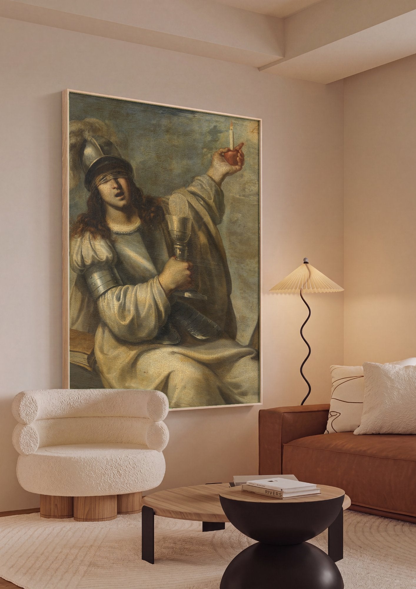 Quadro Decorativo A Fé - Guido Reni em ambiente decorado