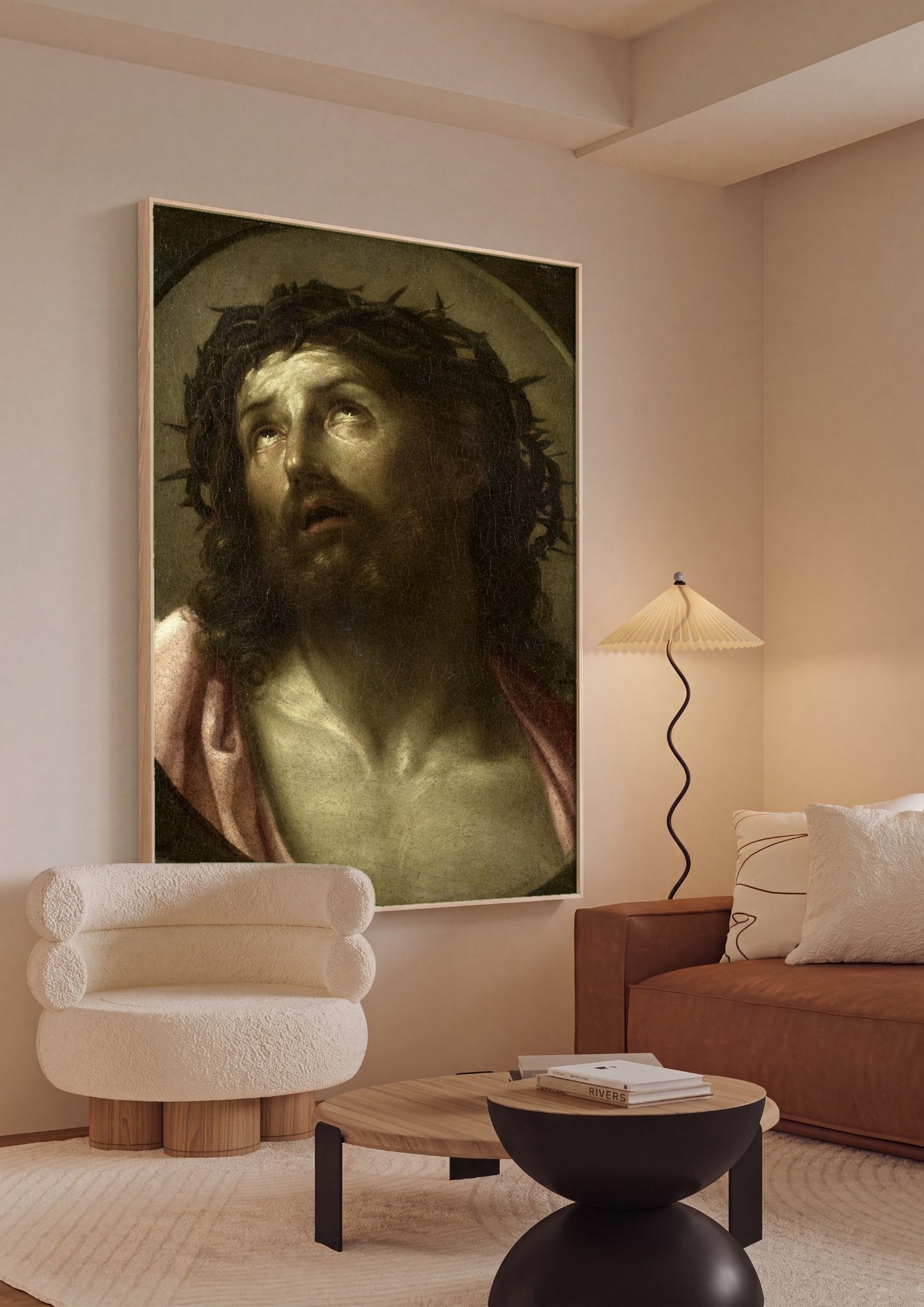 Quadro Decorativo Ecce Homo - Guido Reni em ambiente decorado