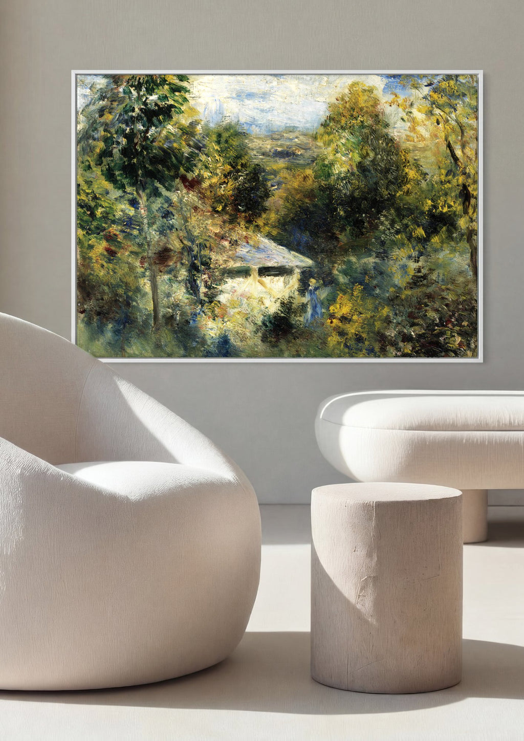 Quadro Decorativo Campo com Casinha - Renoir em ambiente decorado