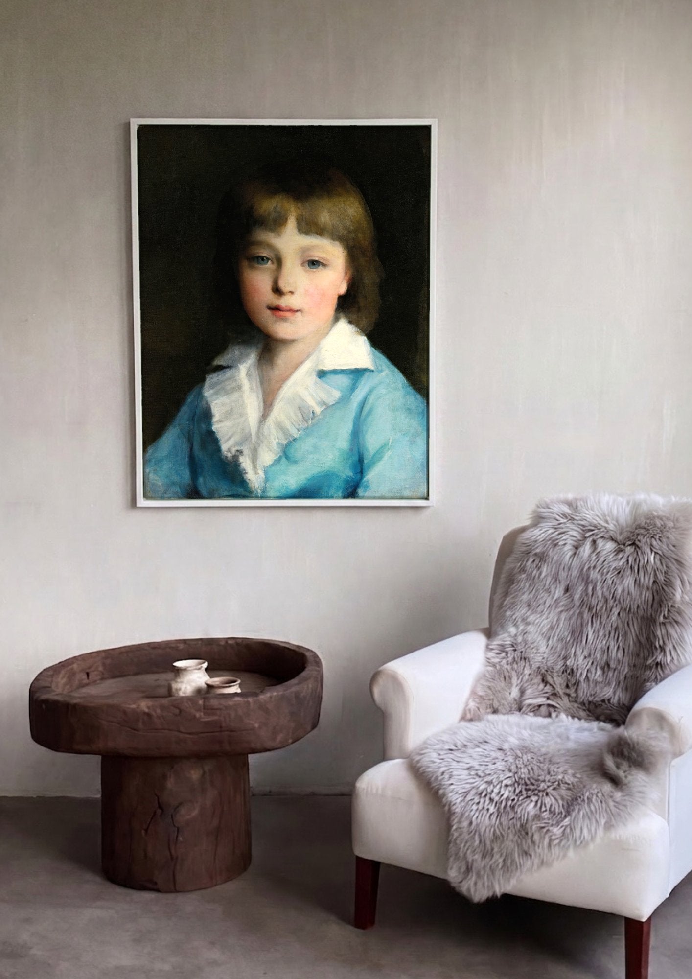 Quadro Decorativo Retrato de Menino - Renoir em ambiente decorado