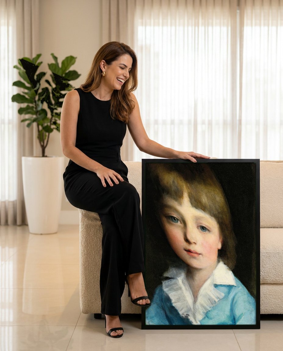 Quadro Decorativo Retrato de Menino - Renoir com modelo em ambiente