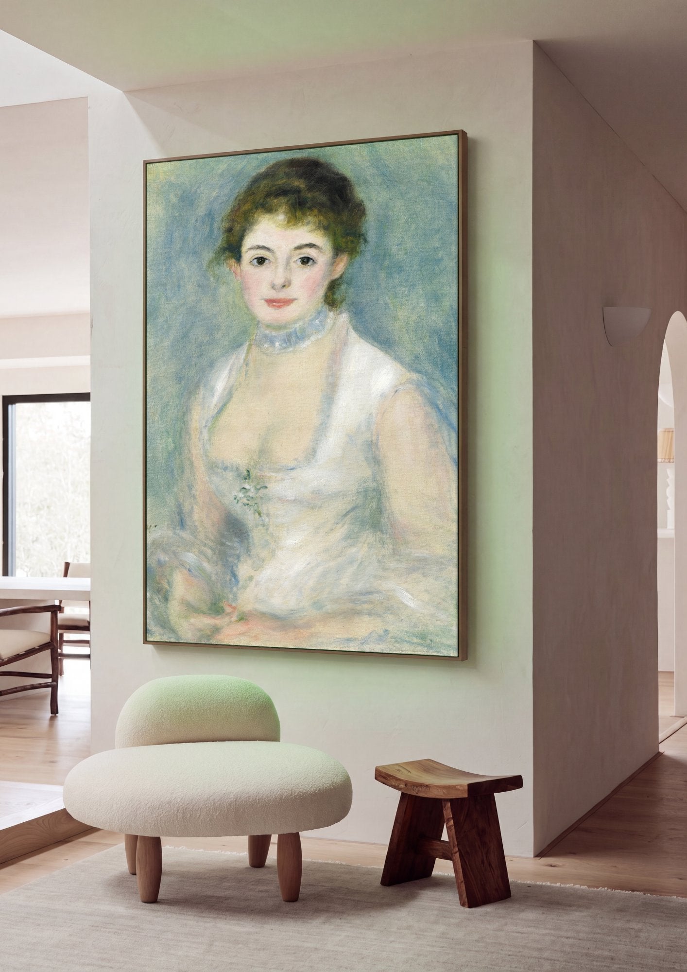 Quadro Decorativo Retrato de Mulher - Renoir em ambiente decorado