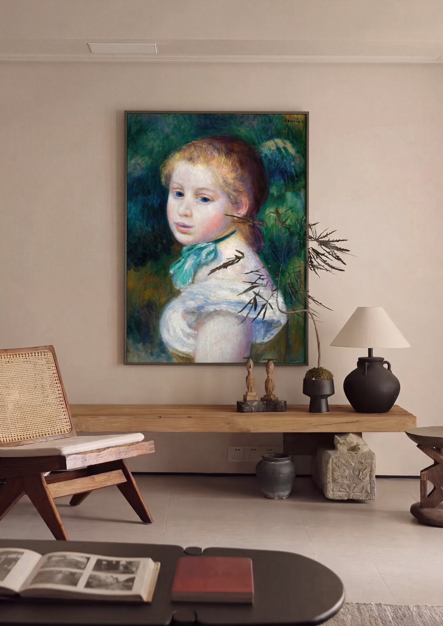 Quadro Decorativo Retrato de Menina - Renoir em ambiente decorado