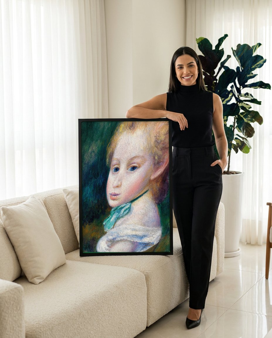 Quadro Decorativo Retrato de Menina - Renoir com modelo em ambiente