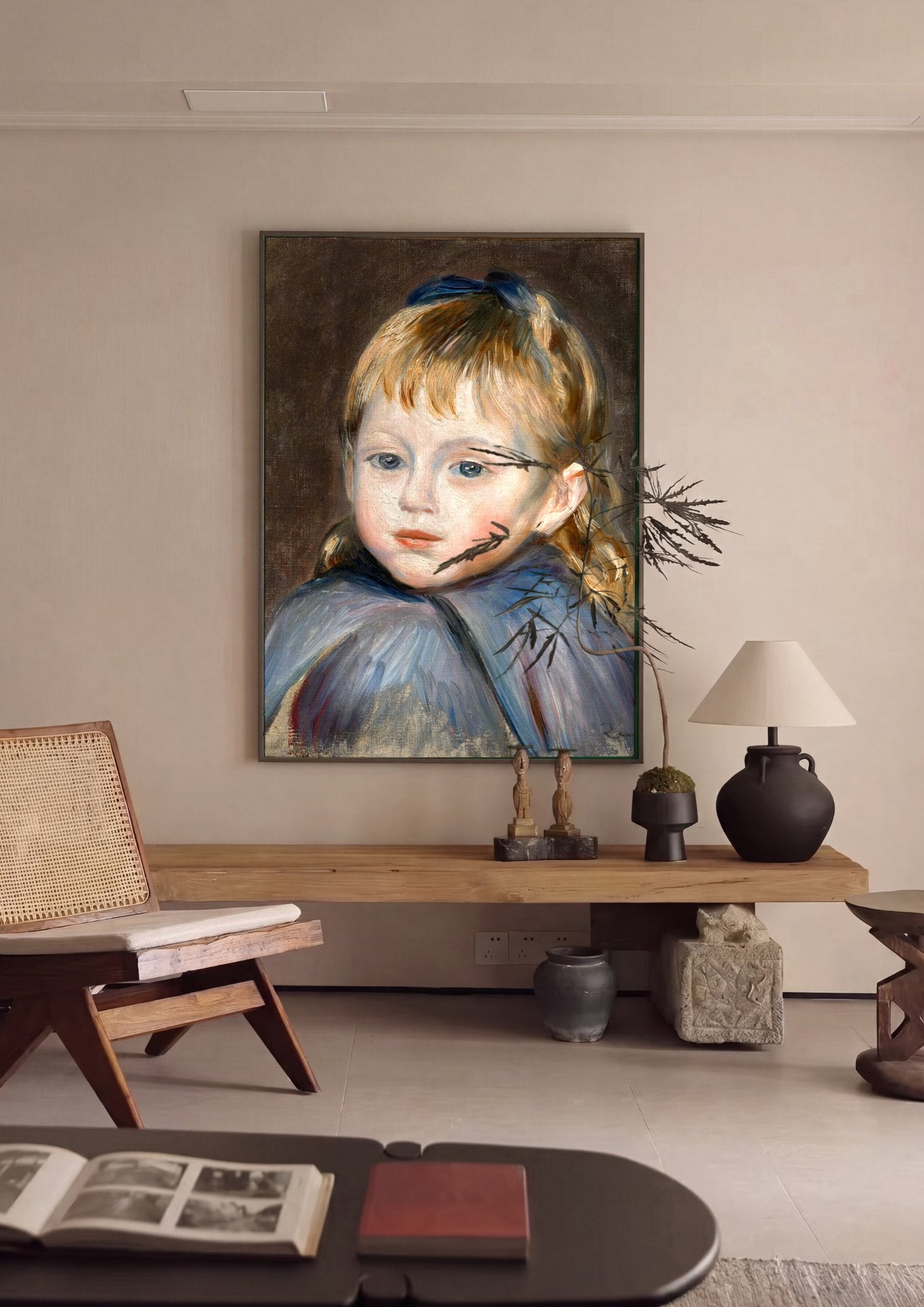 Quadro Decorativo Retrato de Menina - Renoir em ambiente decorado