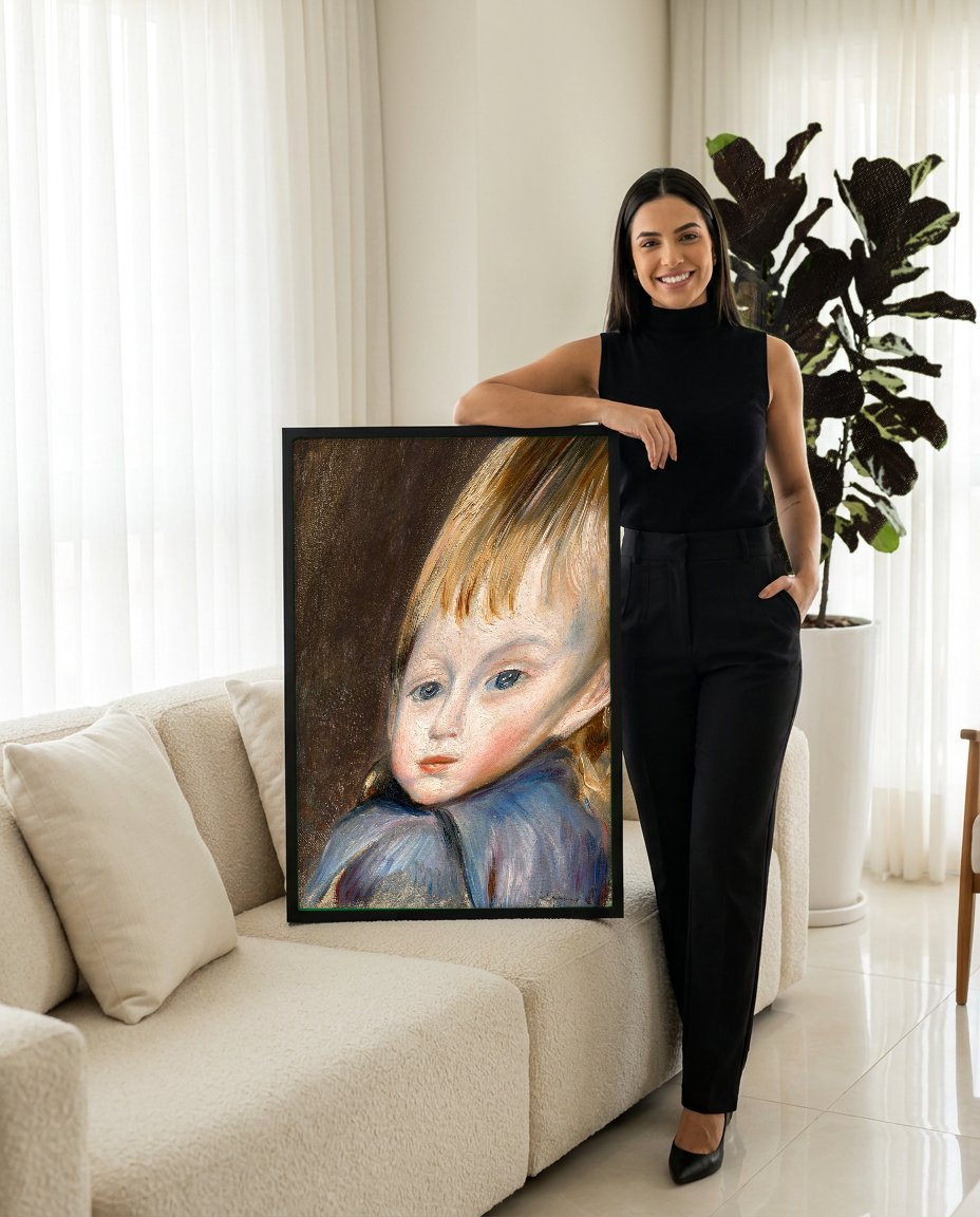 Quadro Decorativo Retrato de Menina - Renoir com modelo em ambiente