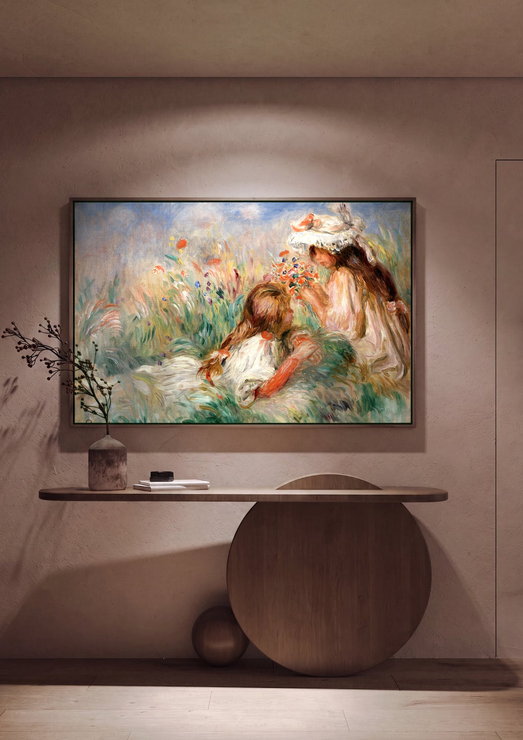 Quadro Decorativo Crianças no Campo - Renoir em ambiente decorado
