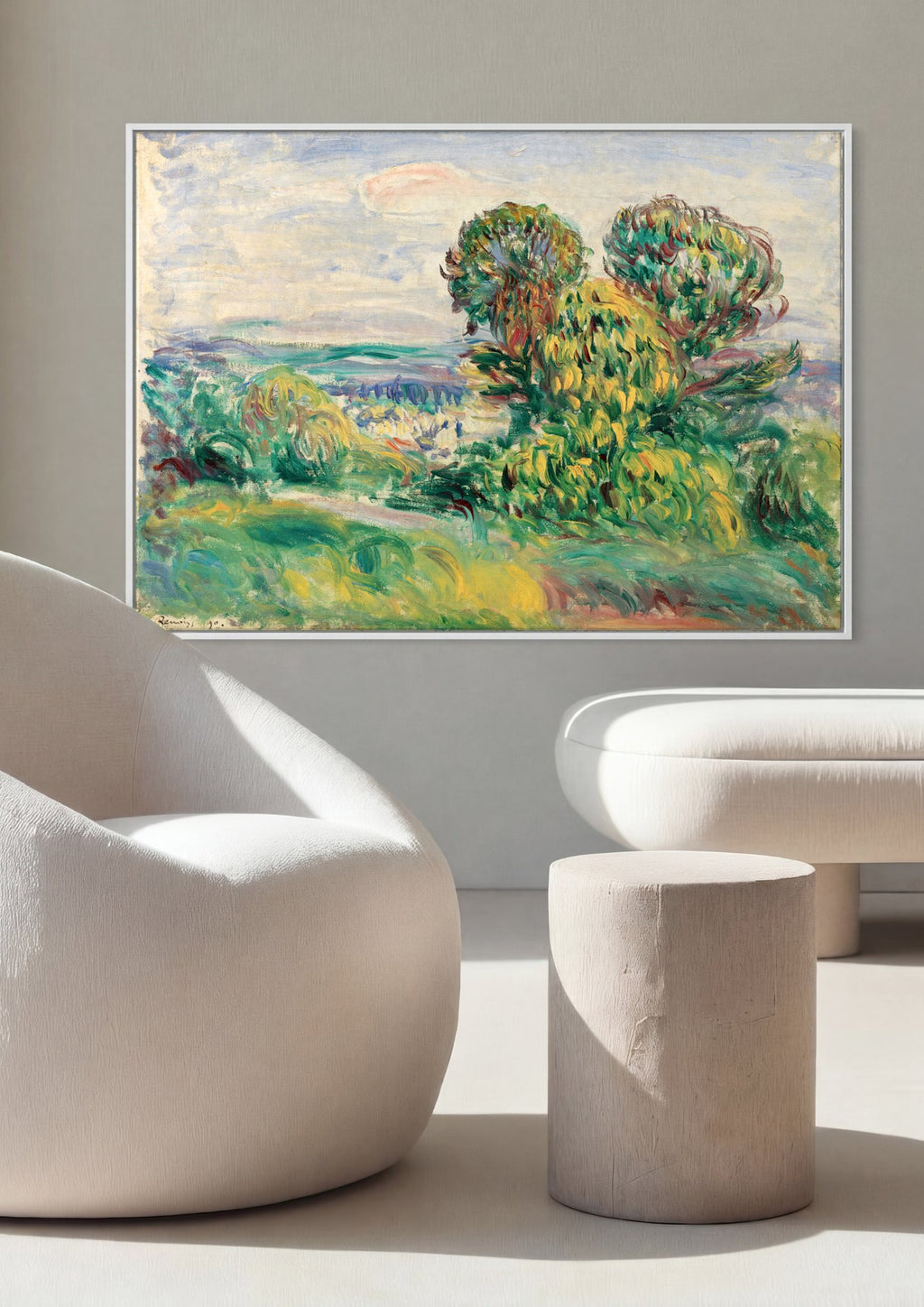 Quadro Decorativo Paisagem Vibrante - Renoir em ambiente decorado