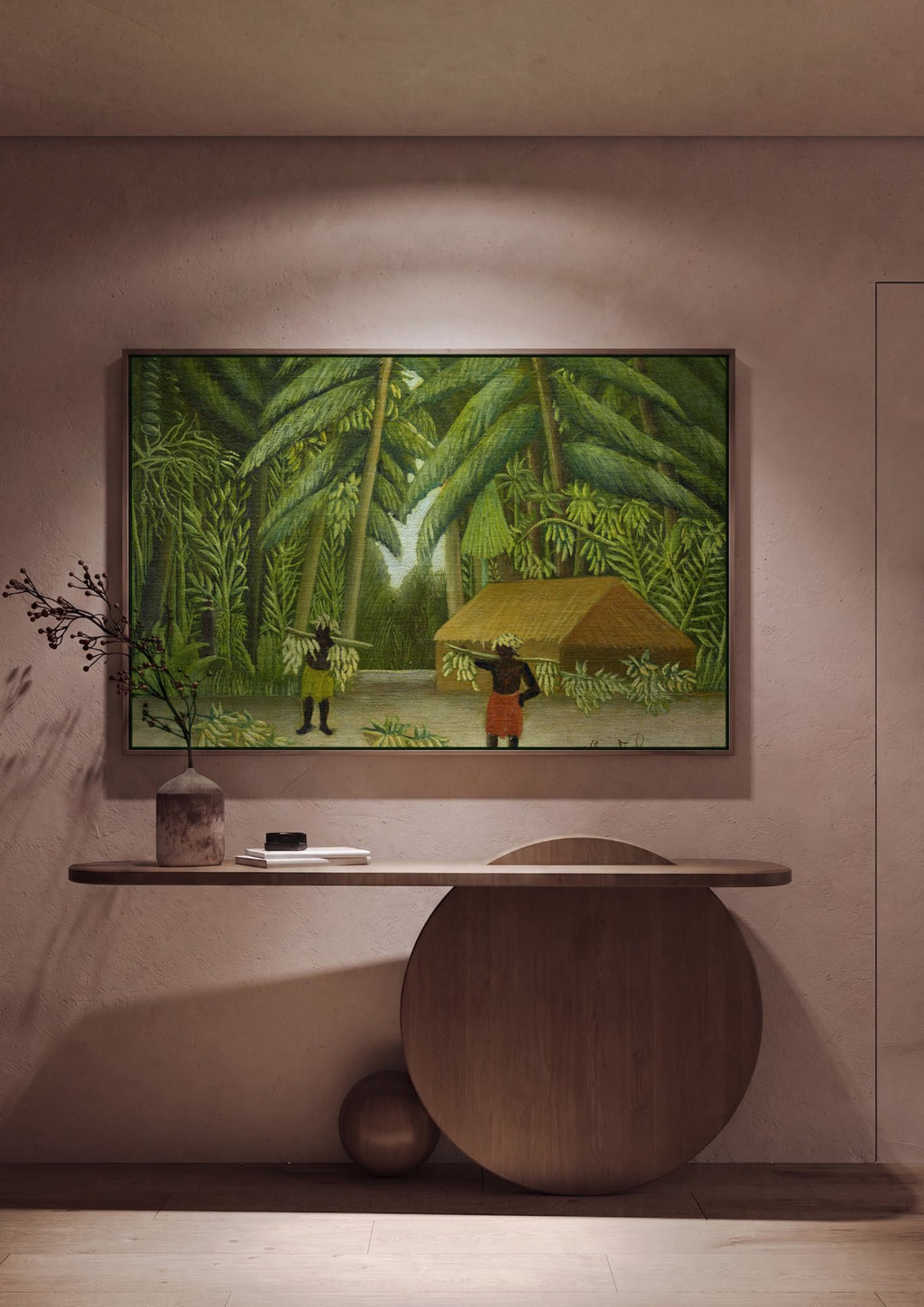 Quadro Decorativo Colheita Tropical - Henri Rousseau em ambiente decorado
