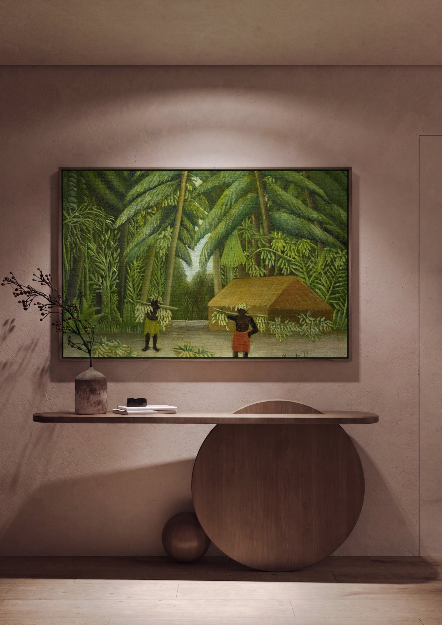 Quadro Decorativo Colheita Tropical - Henri Rousseau em ambiente decorado