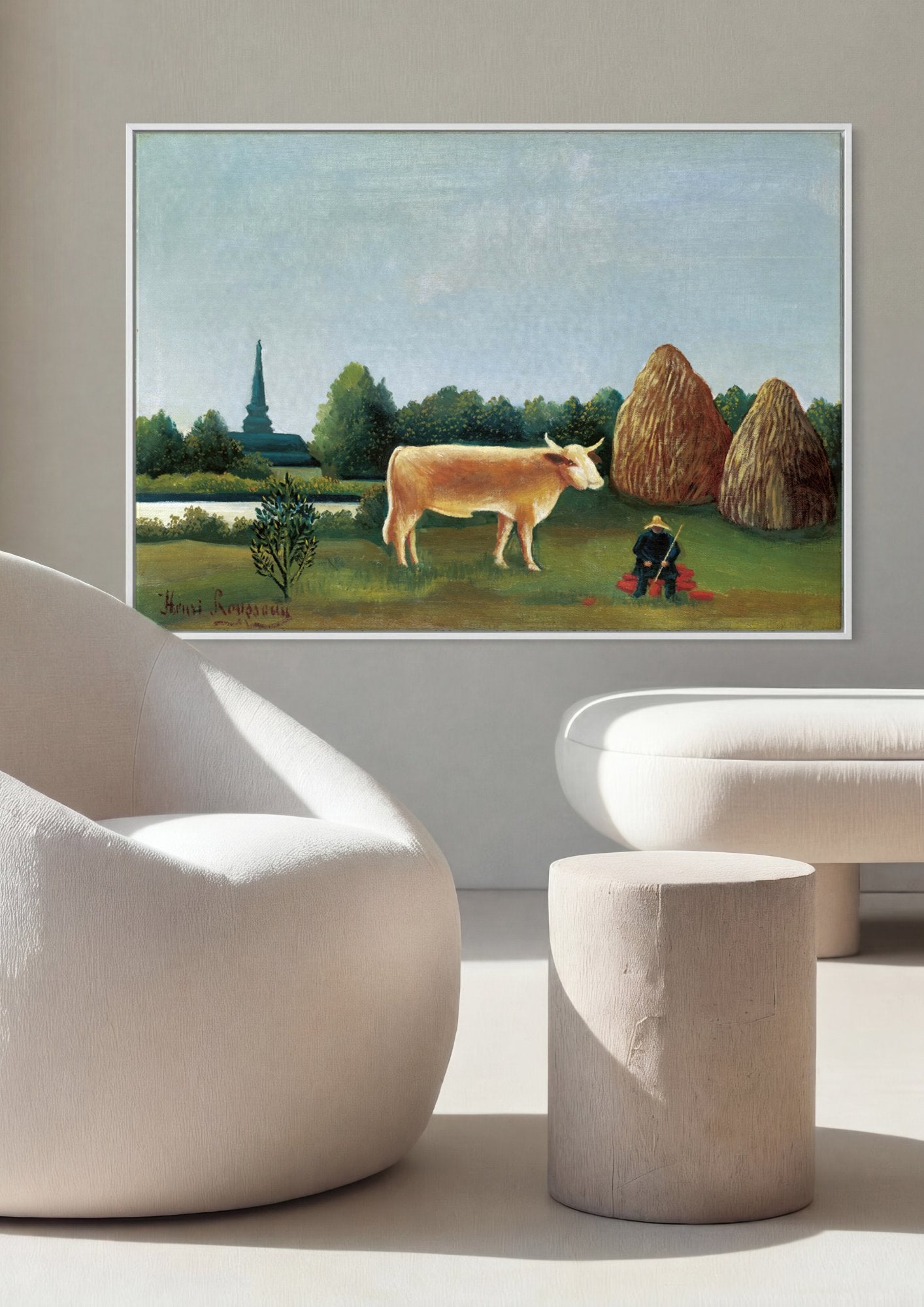 Quadro Decorativo A Carroça de Feno - Henri Rousseau em ambiente decorado