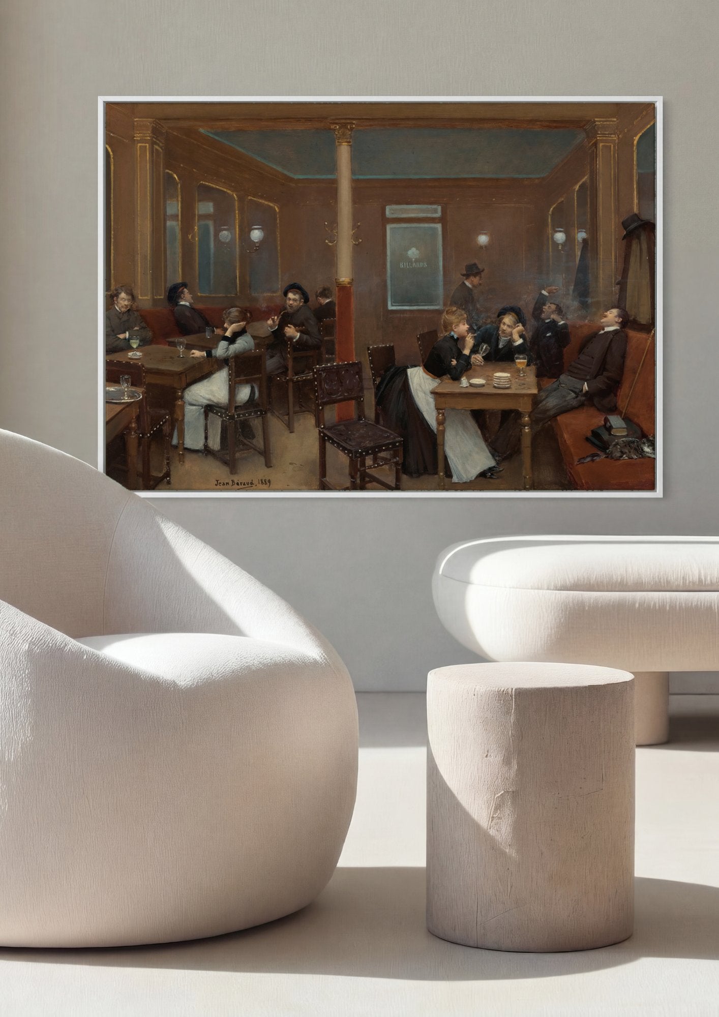 Quadro Decorativo Cena de Café Parisiense - Jean Béraud em ambiente decorado
