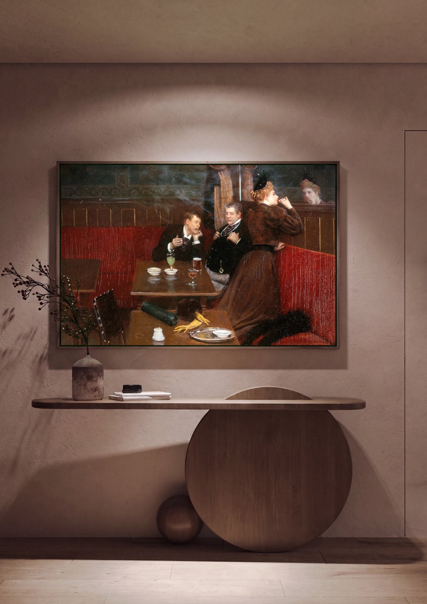 Quadro Decorativo Cena de Café Parisiense - Jean Béraud em ambiente decorado