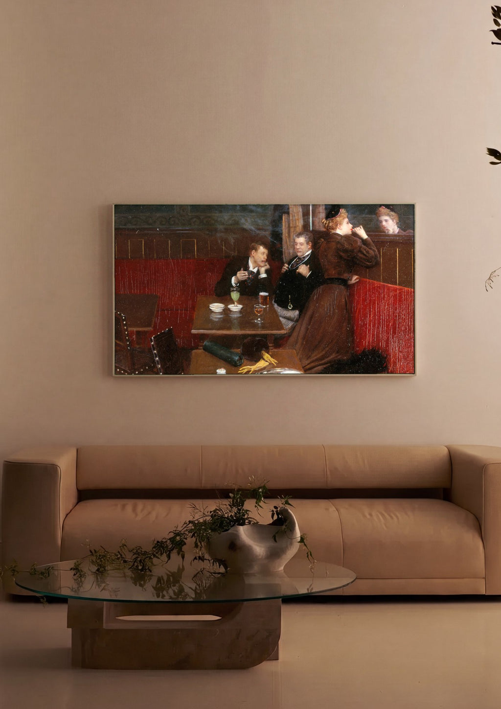 Quadro Decorativo Cena de Café Parisiense - Jean Béraud em ambiente decorado