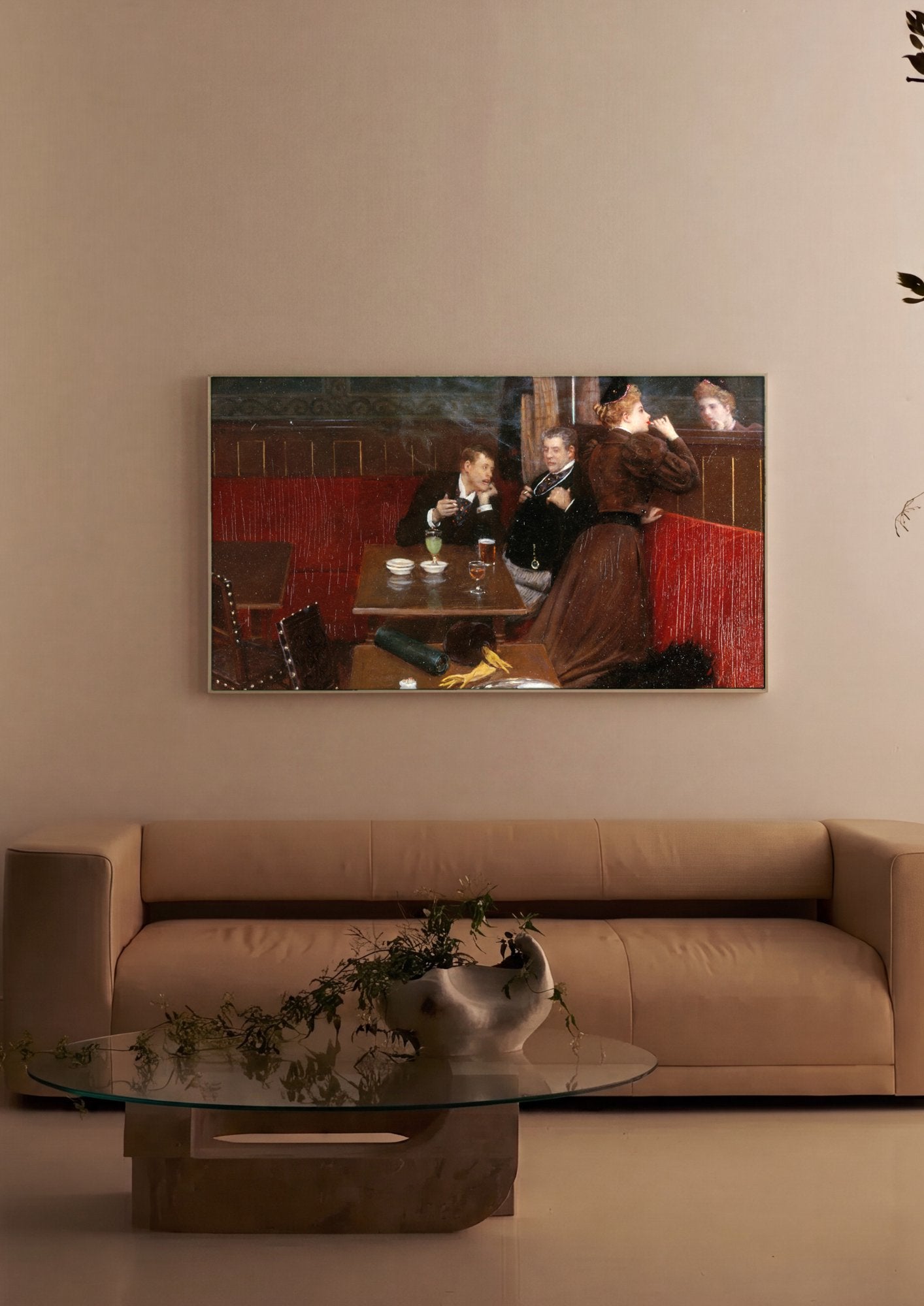 Quadro Decorativo Cena de Café Parisiense - Jean Béraud em ambiente decorado