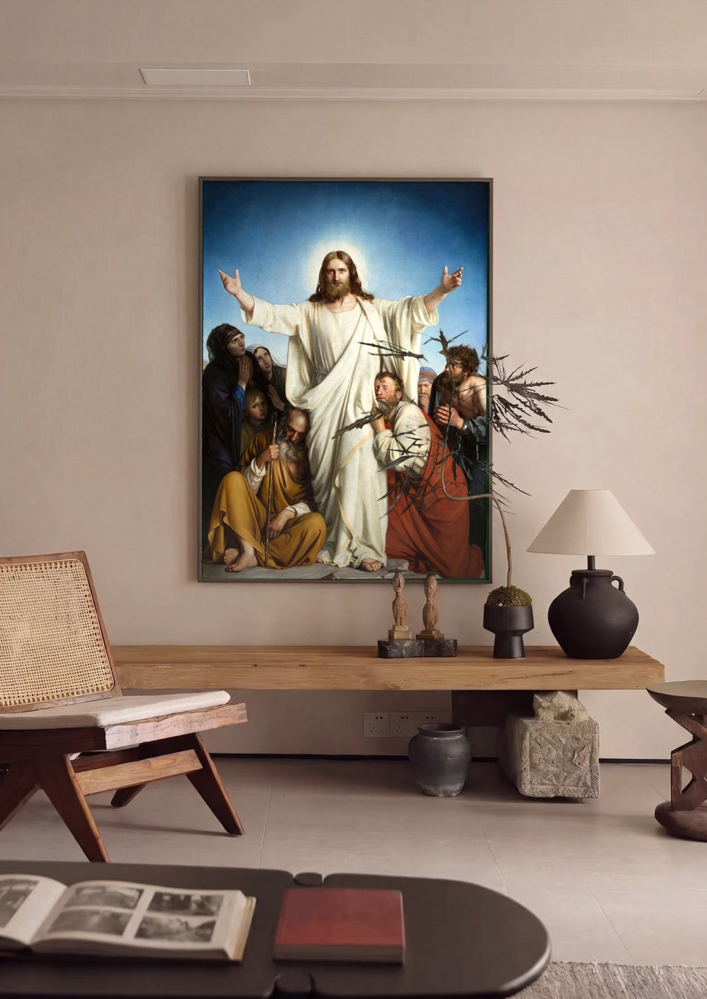 Quadro Decorativo Jesus Curando os Doentes - Carl Bloch em ambiente decorado