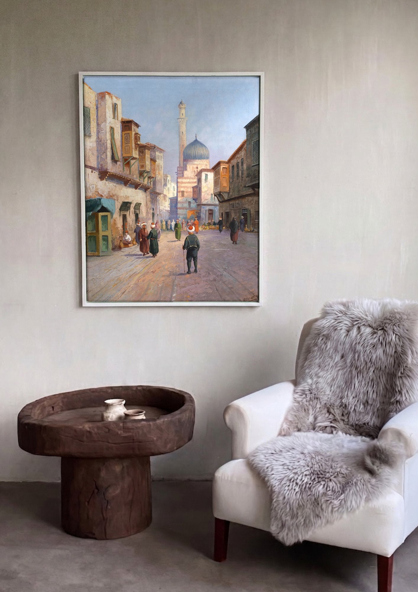 Quadro Decorativo Cena de Mercado Oriental - Karl Kaufmann em ambiente decorado