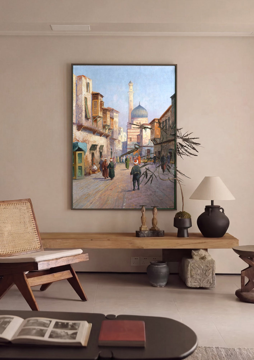 Quadro Decorativo Cena de Mercado Oriental - Karl Kaufmann em ambiente decorado